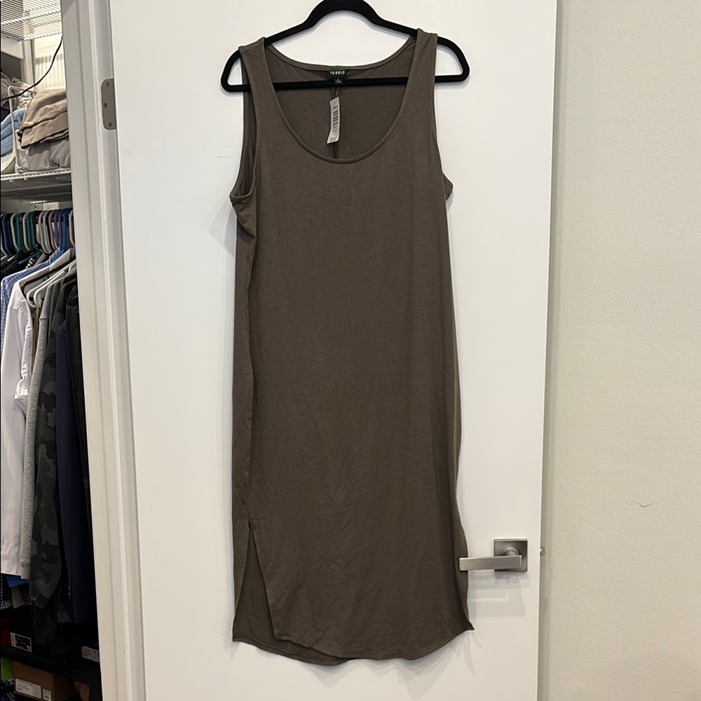 TORRID - Olive Scoop Neck Tank Dress - Size 1- New with tags!